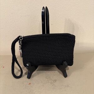 The Sak Black Crochet Wristlet